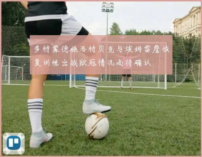 多特蒙德施洛特贝克与埃姆雷詹恢复训练出战欧冠情况尚待确认